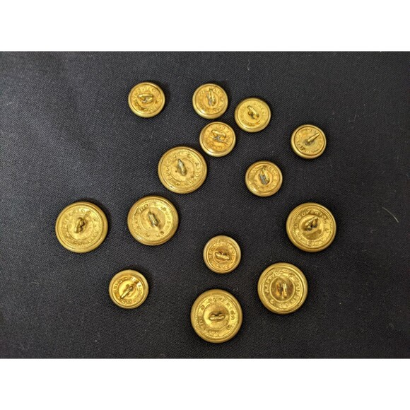 Hickey freeman Shield Crest metal Gold set 14 replacement Blazer Jacket Buttons - Picture 7 of 7